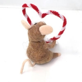 Mouse With Heart Decoration 11cm