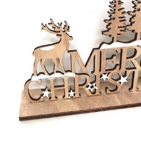 Wooden Merry Christmas Decoration 22cm