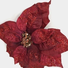 Red Glitter Poinsettia 53cm