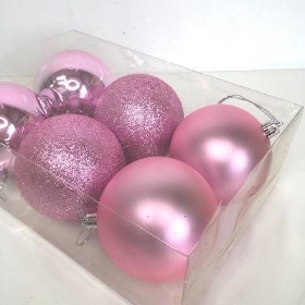 Pink Bauble 8cm x 6