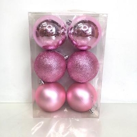 Pink Bauble 8cm x 6