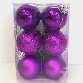 Purple Bauble 5cm x 12