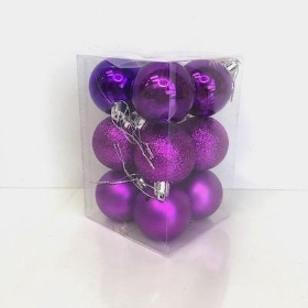 Purple Bauble 5cm x 12