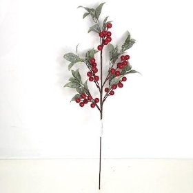 Red Berry And Leaf Spray 58cm