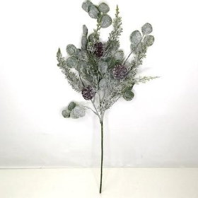 Glittered Eucalyptus And Pinecone Spray 67cm