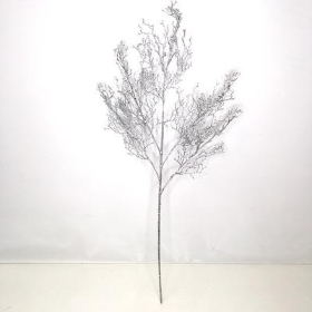 Silver Glittered Twig 65cm