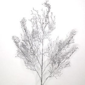 Silver Glittered Twig 65cm