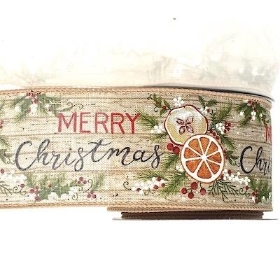 Merry Christmas Fruit Ribbon 63mm