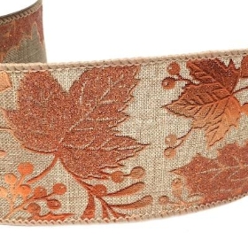 Copper Leaf Ribbon 63mm