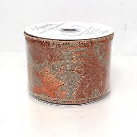 Copper Leaf Ribbon 63mm