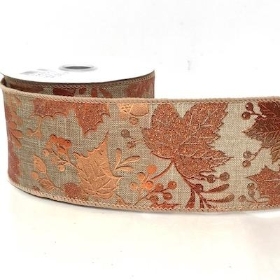 Copper Leaf Ribbon 63mm